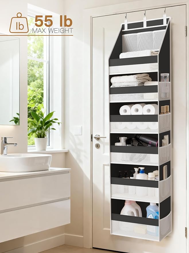 Criusia Over the Door Organizer, Heavy-Duty 6-Shelf Hanging Storage - Image 9