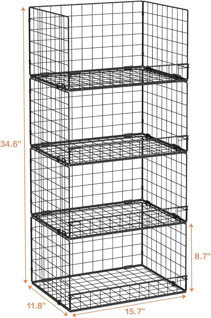 Yociyoga 4-Tier Stackable Closet Organizers and Storage Shelves, Foldable - Image 2