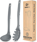 Silicone Pasta Fork and Soup Ladle Set, Heat Resistant Non Stick Kitchen by BUNDLEPRO