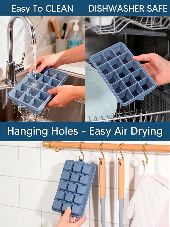 4 Pack Silicone Ice Cube Trays - Image 6