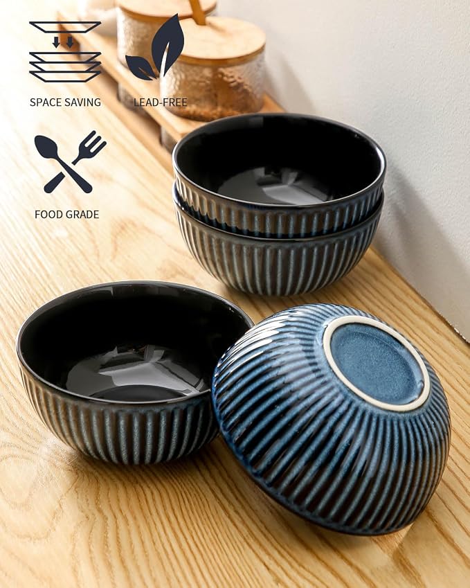 Hasense Porcelain Cereal Bowls Set 24 Oz - Image 3