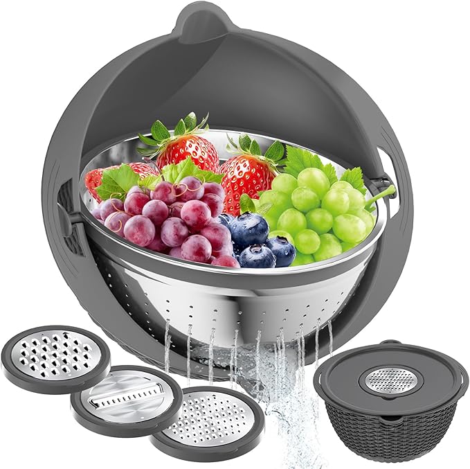 4-in-1 Colander with Bowl Set – Food Strainers and Colanders by STOCKPOT