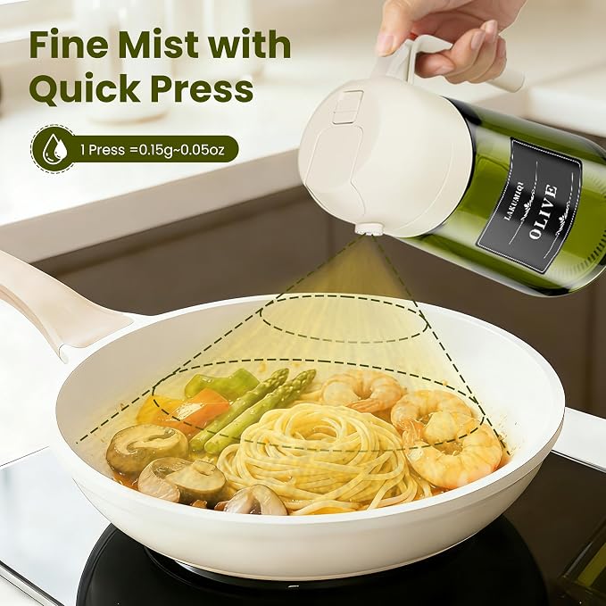 LAKUMIQI 2 in 1 Oil Sprayer for Cooking, 16oz Olive Oil Dispenser Bottle for - Image 6