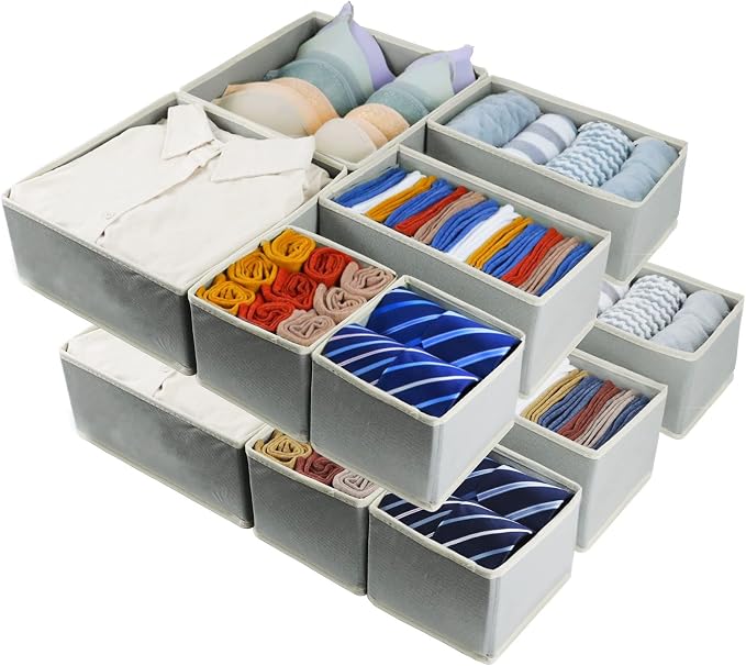 Fordonral 12 Pack Drawer Organizer Clothes, Foldable Fabric Dresser Organizer - Image 6