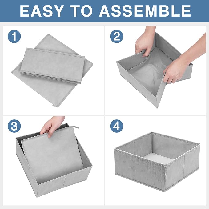Criusia Drawer Organizer Clothes 24 Pack, Fabric Closet Organizers and Storage - Image 7