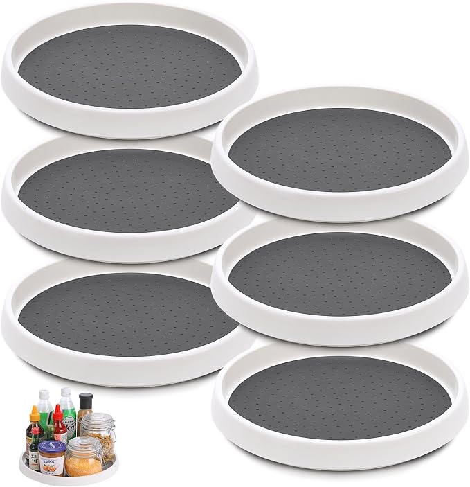 Set of 6, 10 Inch Non-Skid Lazy Susan Turntable, Lazy Susan Organizer by CiWiVOKi