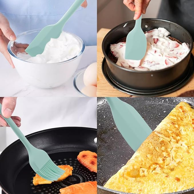 Silicone Spatulas Set, Rubber Spoon Spatula Heat Resistant Spoonula One Piece - Image 3