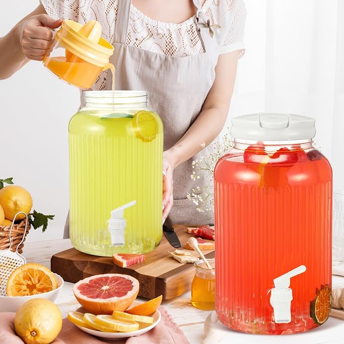 SiliFine 2 Pieces 1 Gallon Plastic Beverage Dispenser - Image 6