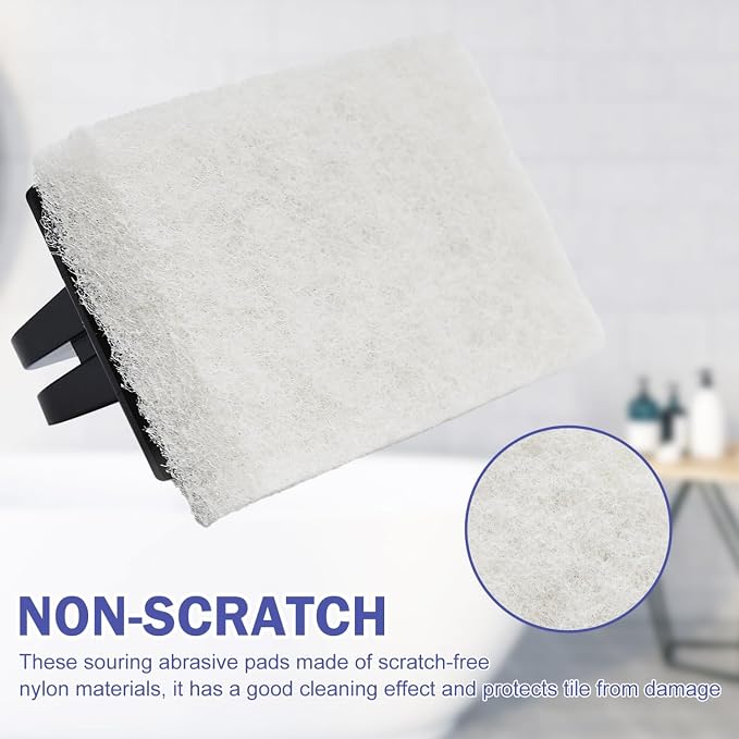 YoleShy Handled Scrubber Set, Non-Scratch Bathroom Scrubbing Pads, Bathtub - Image 6