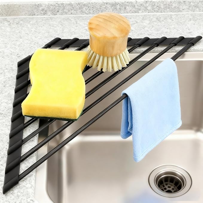 MERRYBOX Triangle Roll Up Dish Drying Rack Over The Sink, 2025 Anti-Rust Sink by MERRYBOX