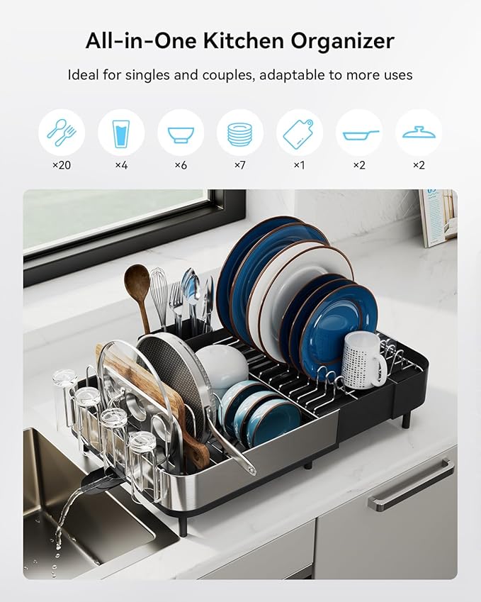 SUNLY Expandable Dish Drying Rack, Versatile Brackets - Image 2