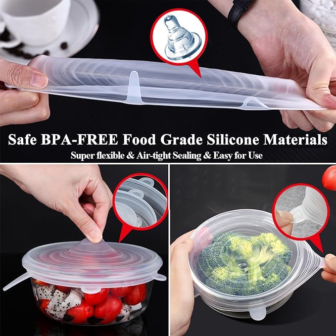 Silicone Can Lids, Reusable Silicone Stretch Lids - Image 3