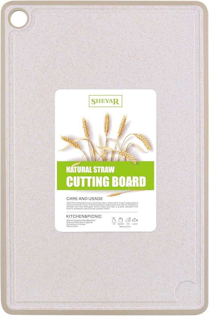 Cutting Board for Kitchen, Wheat Straw Fiber Cutting Board, Dish Washer Safe by zzsbrm