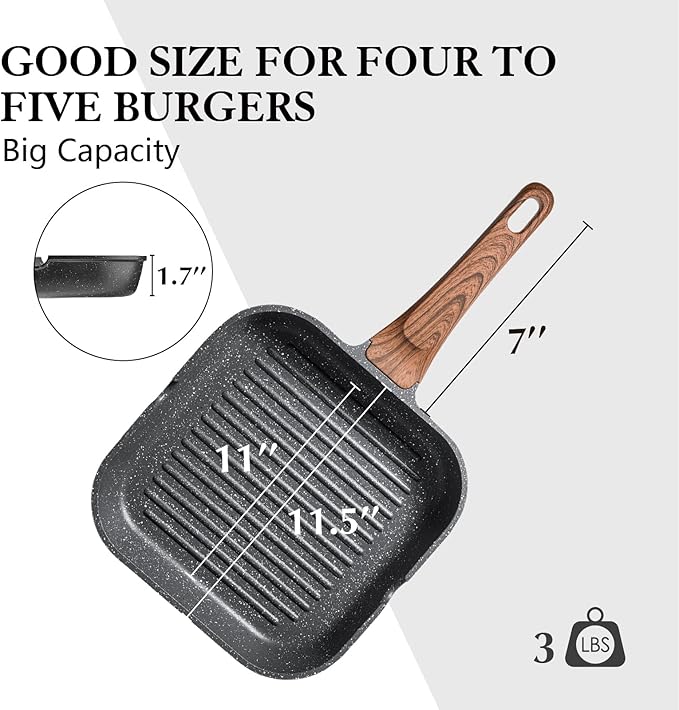 SENSARTE Nonstick Grill Pan for Stove Tops, Versatile Griddle Pan - Image 7