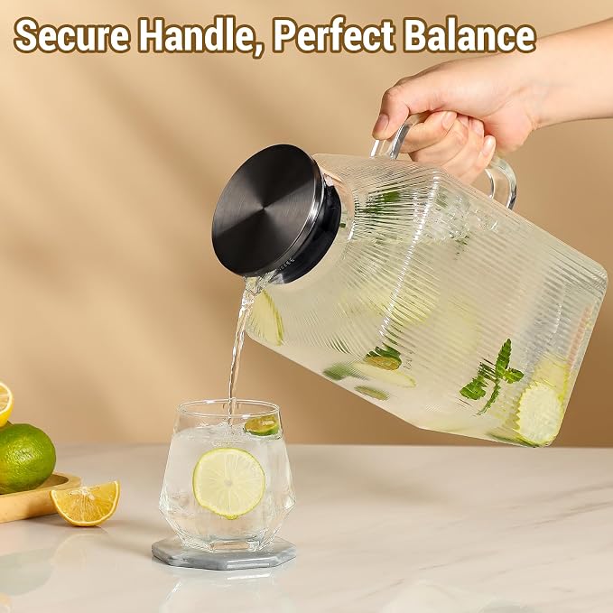 1 Gallon Square Glass Pitcher - Image 6