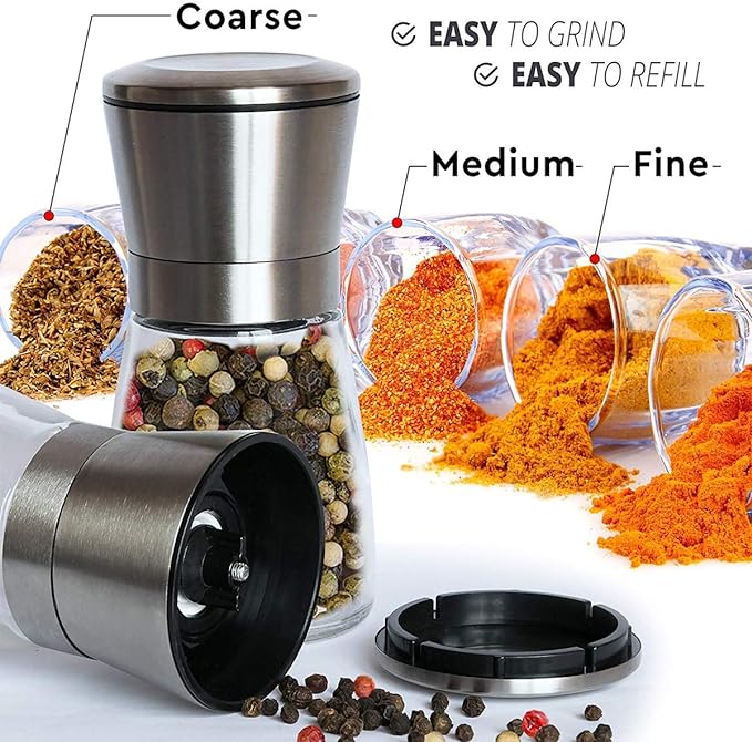 Premium Stainless Steel Salt and Pepper Grinder Set - Image 3