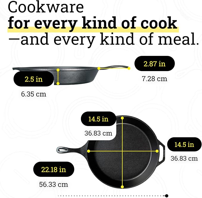 Lodge Seasoned Cast Iron Skillet 15 Inches - Image 8