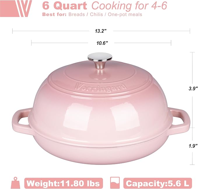 VORRINGARD Enameled Cast Iron Dutch Oven Pot - Image 2