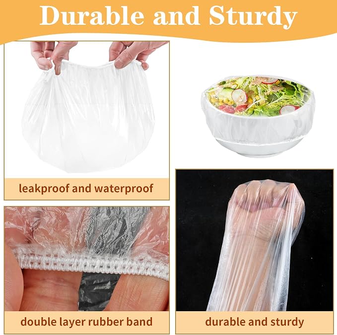 200 Pcs Bowl Covers for Bread Proofing, Plastic Shower Caps for Sourdough Bread - Image 4