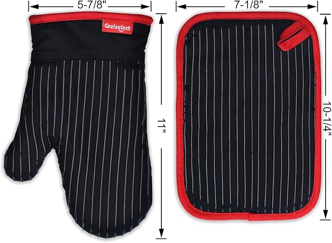 Oven Mitts and Pot Holders Set, Cooking Mitts, Heat Resistant Cooking Mitts and - Image 8