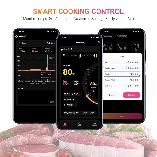 Wireless Smart Meat Thermometer, Dual-Sensor Probe, 500FT Remote, Dedicated App - Image 6