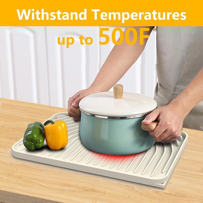 Silicone Drying Mat for Kitchen Counter, Dish Drying Rack Matt - Image 4