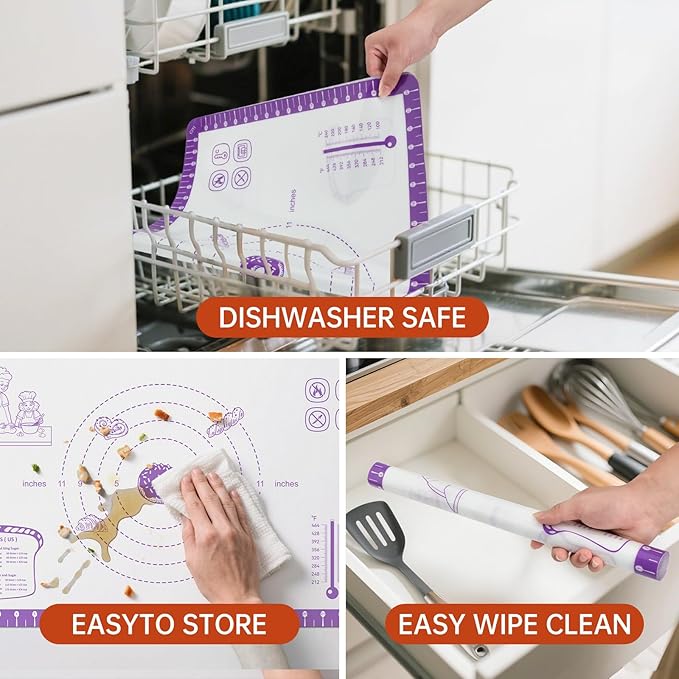 Silicone Pastry Mat with 10 Useful Recipes, Silicone Mat - Image 9