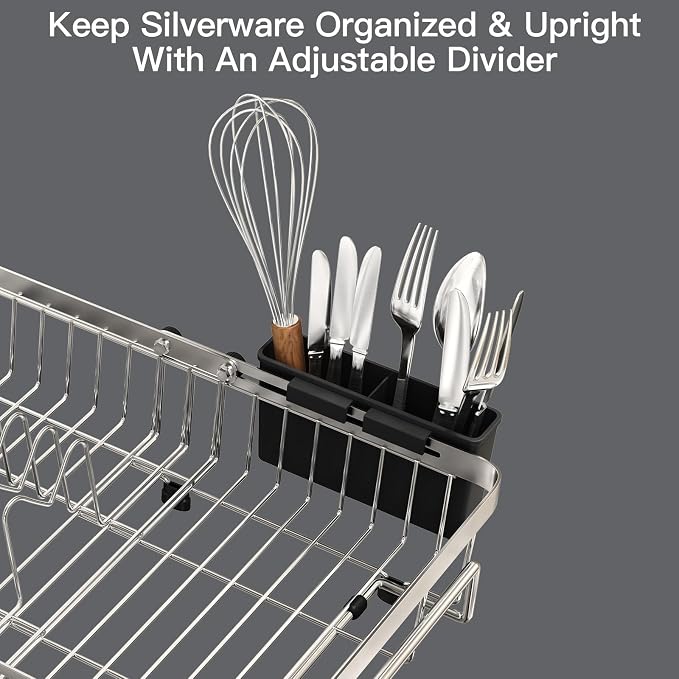MAJALiS Dish Drying Rack Over The Sink, Expandable Stainless Steel Dish Drainer - Image 9