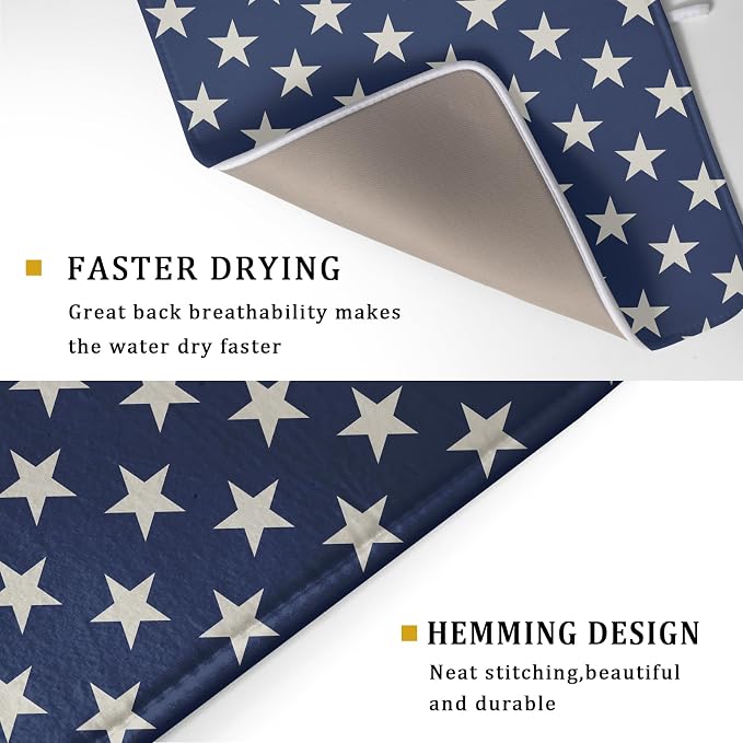 Patriotic July of 4th Blue Star Dish Drying Mat - Image 3