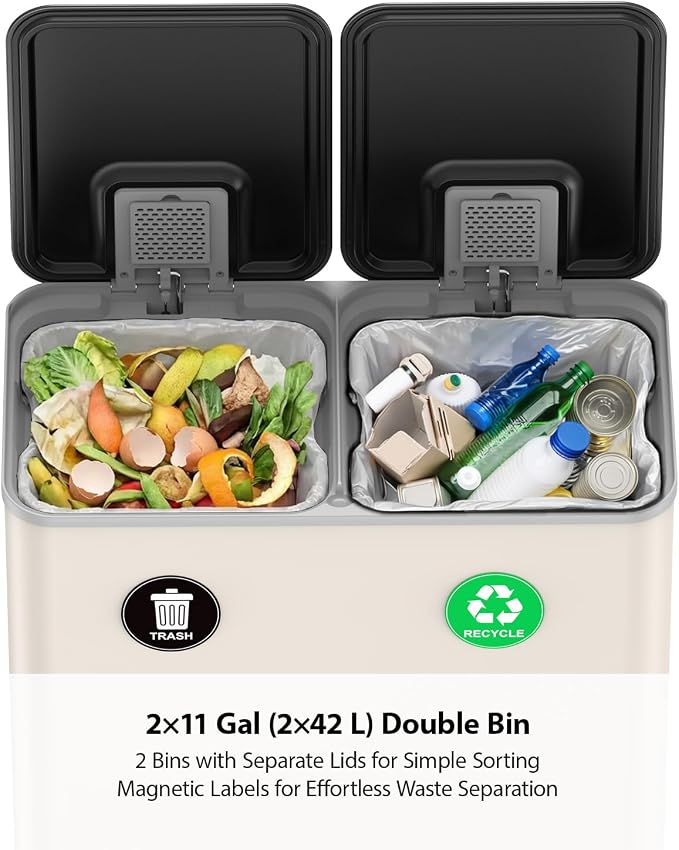 Lovewind Dual Trash and Recycling Bins - Image 3