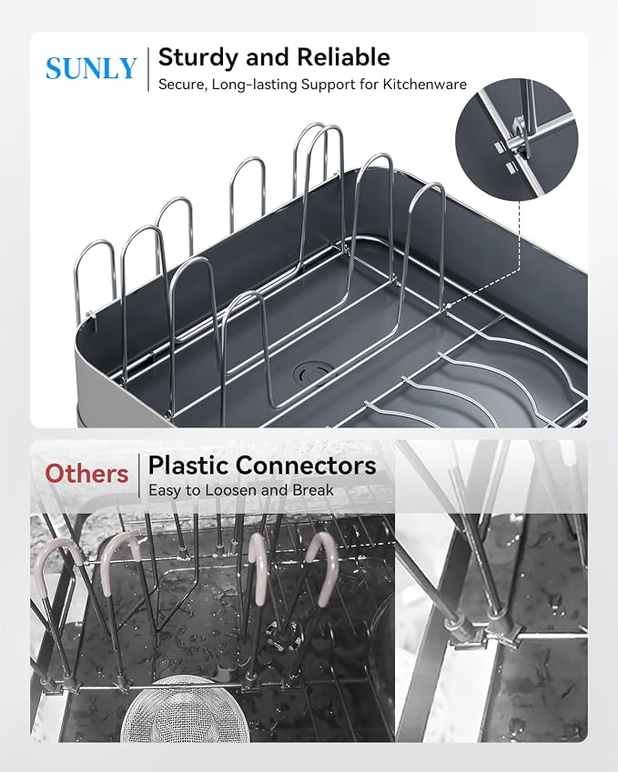 SUNLY Expandable Dish Drying Rack, Versatile Brackets - Image 7