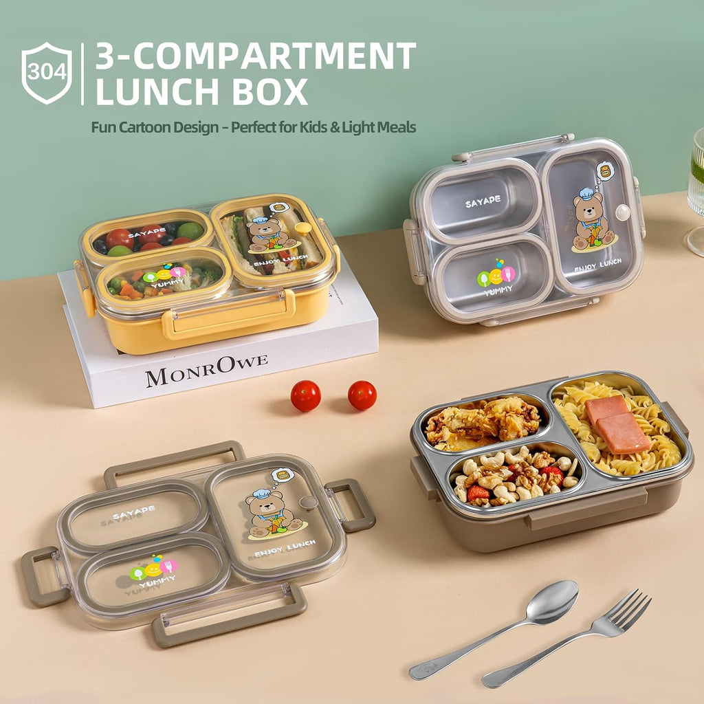 Stainless Steel Bento Lunch Box for Kids, 26.4 oz Leak-Proof