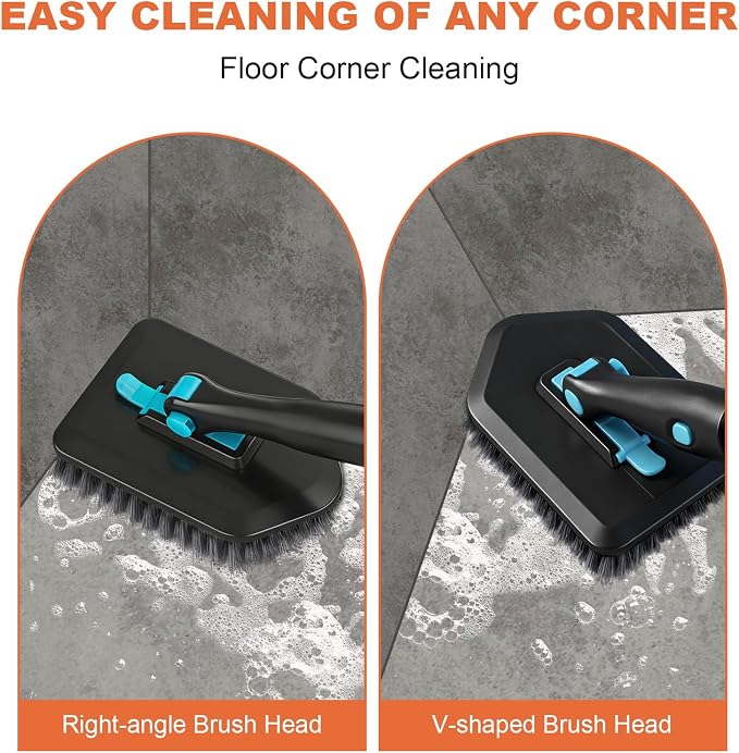 Long Handled Scrub Brush for Shower, 3-in-1 Cleaning Brushes - Image 7