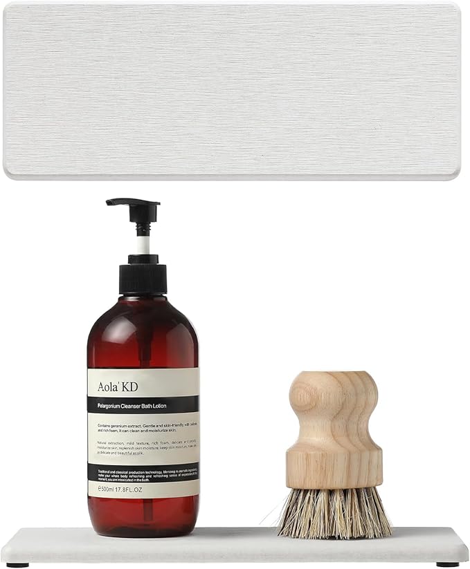 2PCS Beige Bathroom Sink Vanity Trays, Water Absorbing Diatomite Stone Drying - Image 5