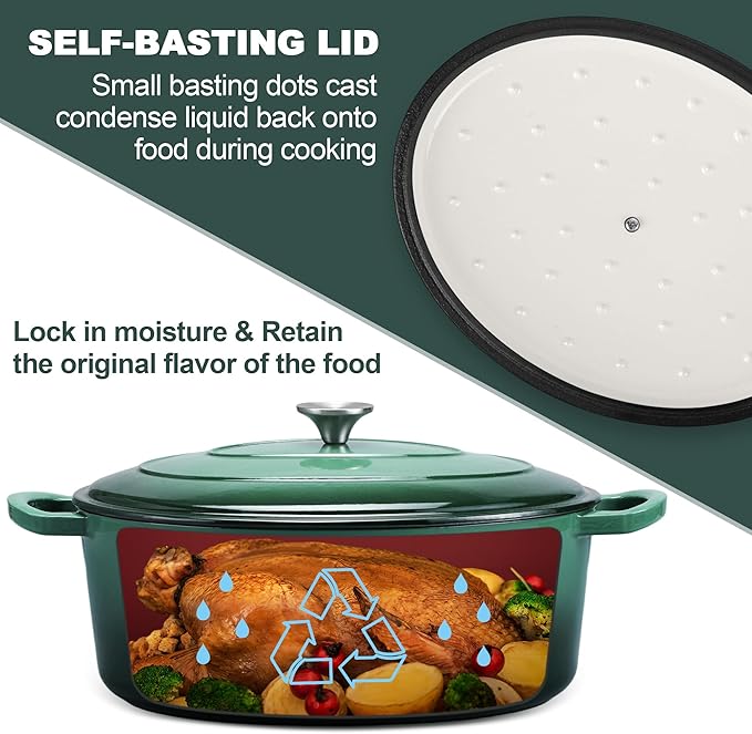 E-far 7QT Oval Dutch Oven Pot - Image 6