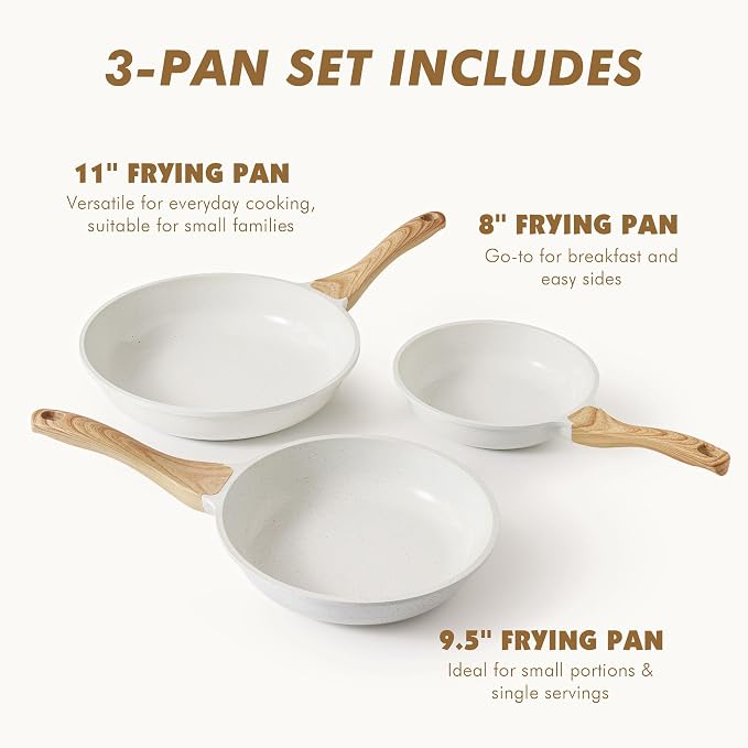 SENSARTE Nonstick Frying Pan Skillets, Healthy Cookware Chef's Pan, PTFE & PFAS - Image 3