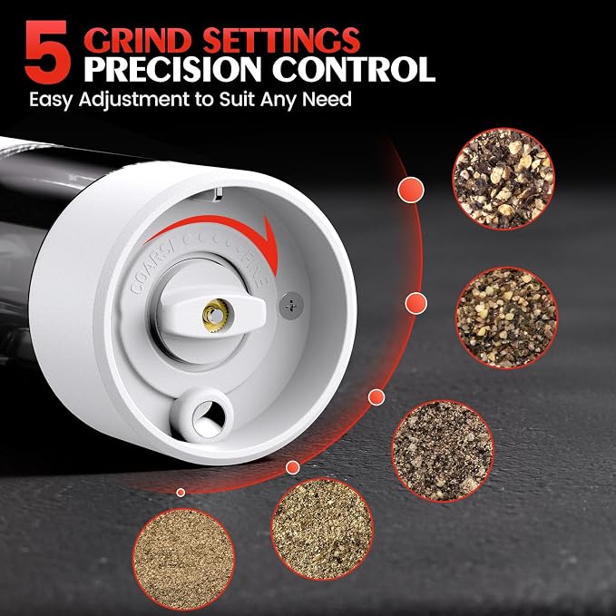 Electric Salt and Pepper Grinder Set Automatic Battery Pepper Mill Shakers - Image 2