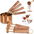 Collection 8 Piece Rose Gold Measuring Cups Set and Measuring Spoons by Prettyfine