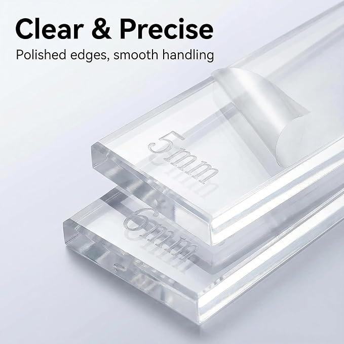 Polymer Clay Tools: Rolling Pin Guides & Roller Set 12Pcs Acrylic Adjustable - Image 5