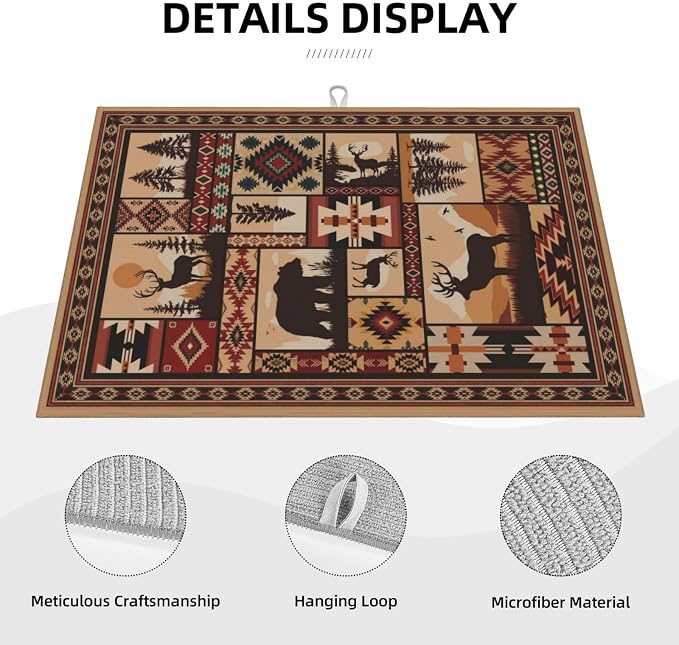Western Wildlife Geometric Dish Drying Mat - Image 5