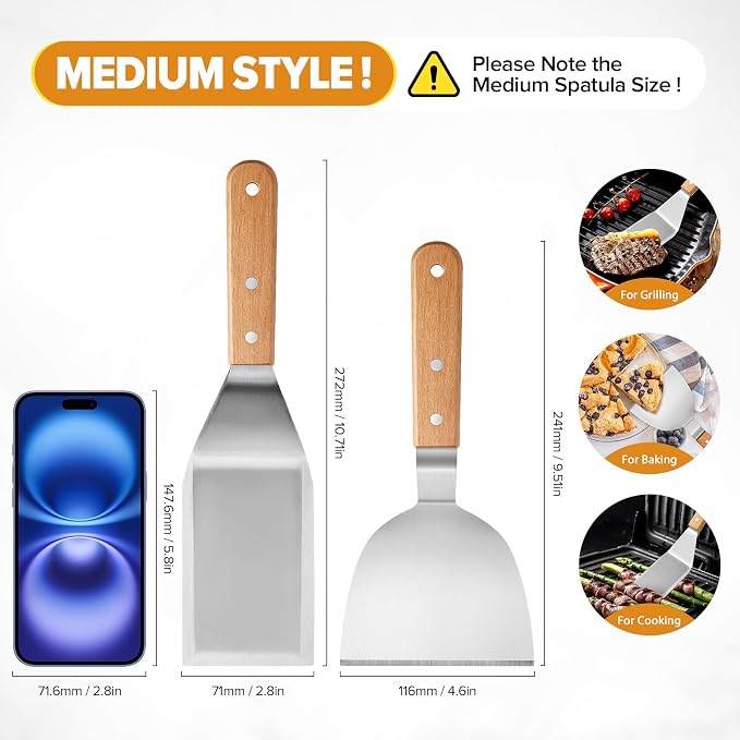 Metal Spatula Set, Fish Griddle Spatulas, Stainless Steel Spatula Turner - Image 3