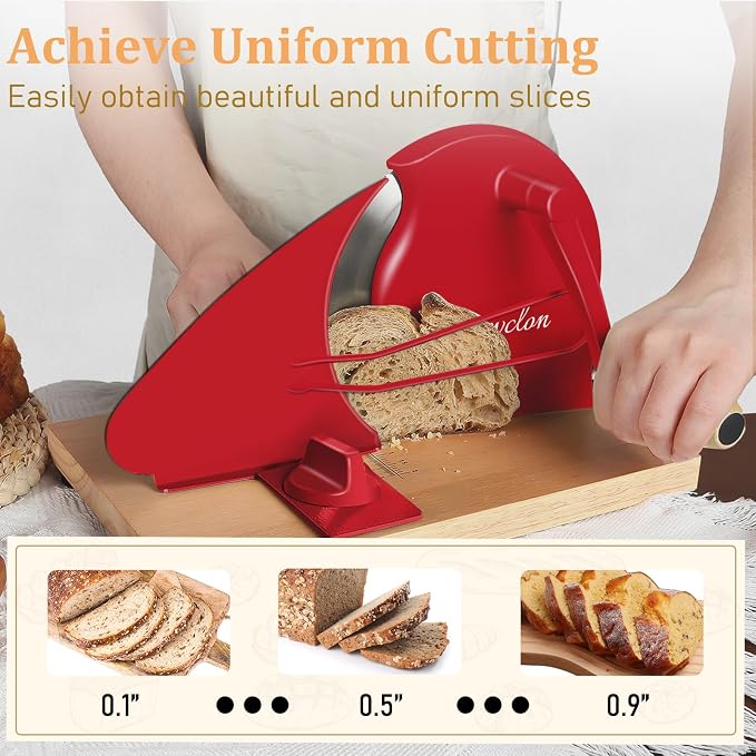 Brvclon Manual Bread Slicer Adjustable Thickness, Hand Crank Bread Slicer - Image 2