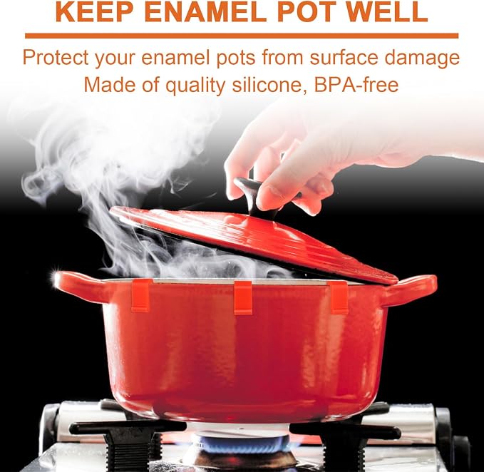 12pcs Dutch Oven Lid Protector Clips, Silicone Cookware Pan Protector Clips Pot - Image 3
