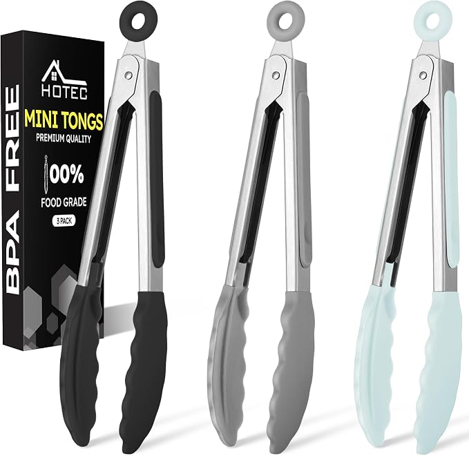 Hotec Mini Silicone Kitchen Tongs by Hotec