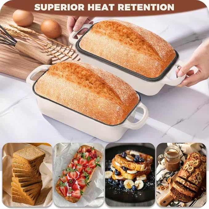 Cast Iron Bread Loaf Pan with Lid, Loaf Pans - Image 5