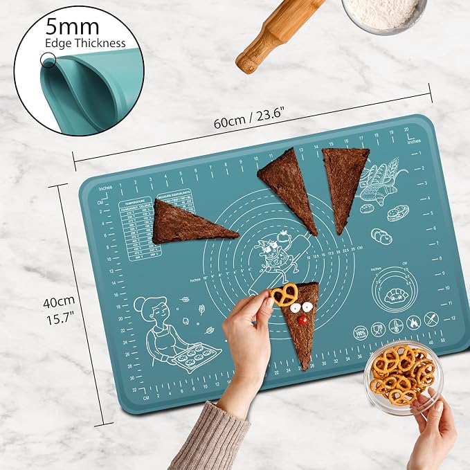Silicone Pastry Mat 24" x 16" Extra Thick Non Stick Baking Mat - Image 3