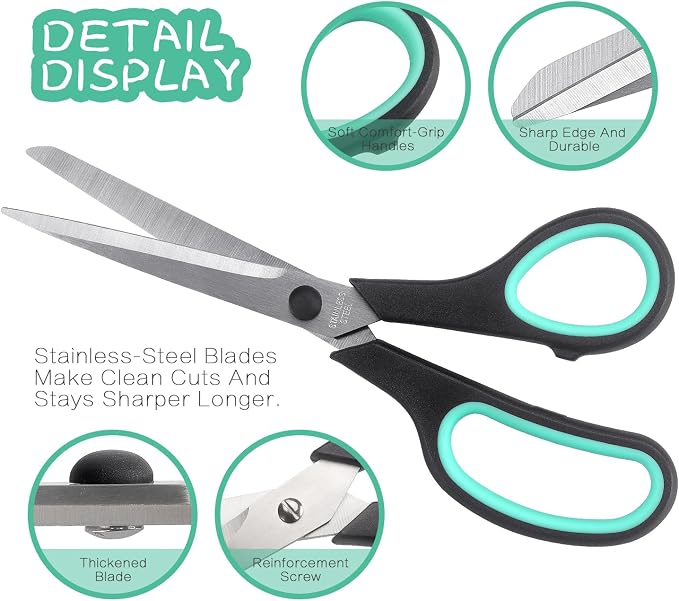 Scissors 8.5 Inch all purpose Bulk Set of 3, Scissors - Image 3