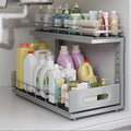 Under Sink Organizer Upgrade To Professional Rails, 2-Tier Dual Pull Out by UnderSinkOrganizer