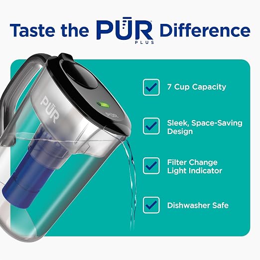 PUR Plus 7-Cup Water Filter Pitcher, Great-Tasting Water, Dishwasher Safe - Image 2
