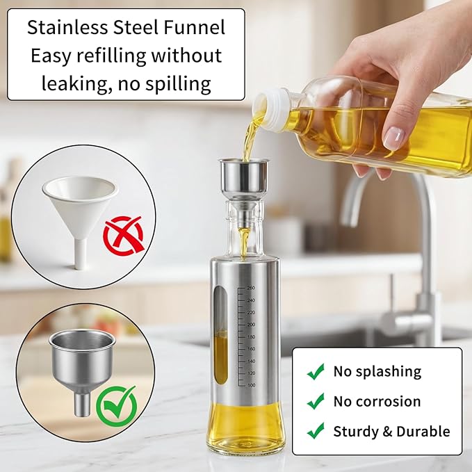 Olive Oil Dispenser for Kitchen, 4 Pack 10oz/300 ML Cooking Oil and Vinegar - Image 6